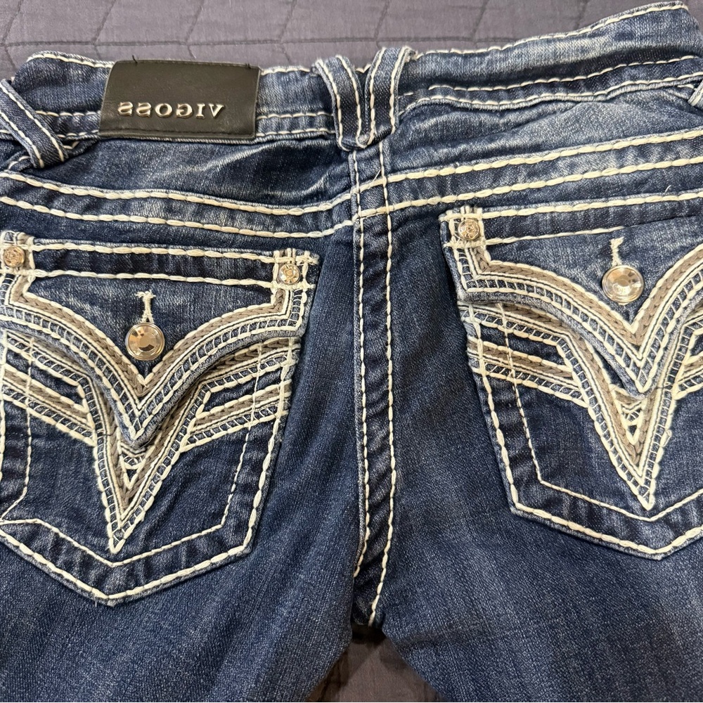 Vigoss Women's Boot Cut Jeans size 25 with Stylish White Stitching